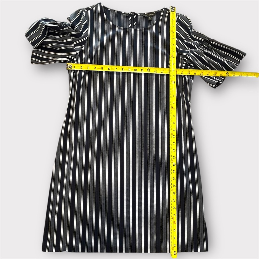 Banana Republic Navy Stripe Ruffled Bell Sleeve Shift Dress - Picture 8 of 11